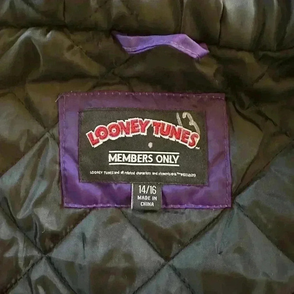 Members Only Marvin Martian Looney Tunes Jacket - Kids Size 14/16 - Picture 6 of 6